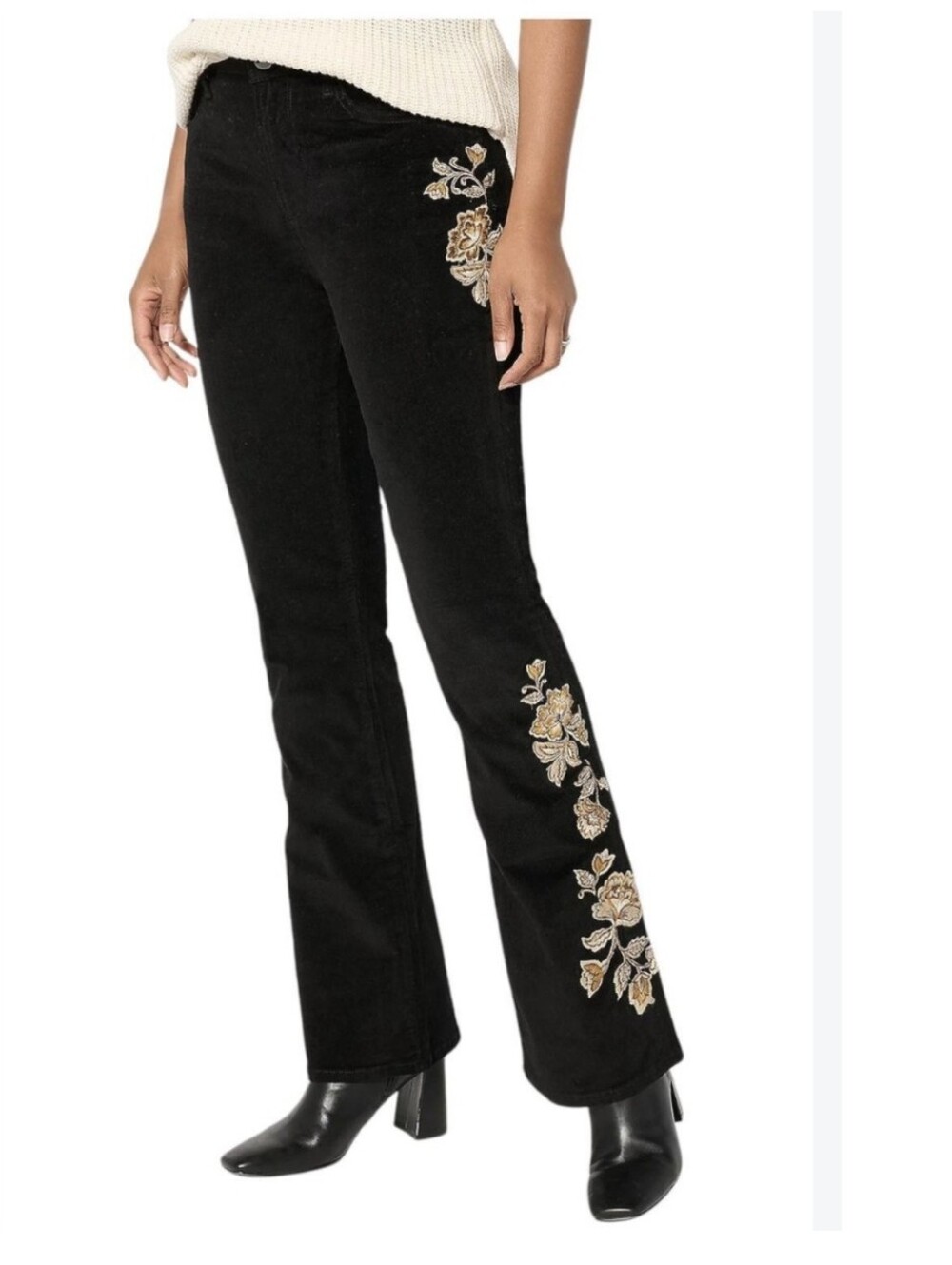 Driftwood Women's Jeans Wyatt Corduroy Bootcut Pants Embroidered size 8